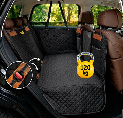 Dog Car Seat Cover With Hard Bottom - Foldable Full 2/3 1/3 of the Seat