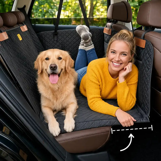 Dog Car Seat Cover With Hard Bottom - Foldable Full 2/3 1/3 of the Seat
