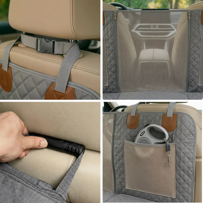 Dog Car Seat Cover With Hard Bottom - Foldable Full 2/3 1/3 of the Seat