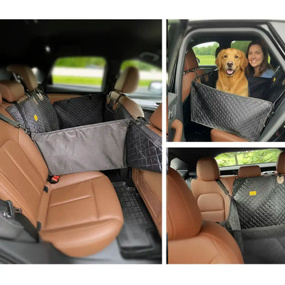 Dog Car Seat Cover With Hard Bottom - Foldable Full 2/3 1/3 of the Seat