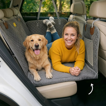 Dog Car Seat Cover With Hard Bottom - Foldable Full 2/3 1/3 of the Seat