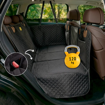 Dog Car Seat Cover With Hard Bottom - Foldable Full 2/3 1/3 of the Seat