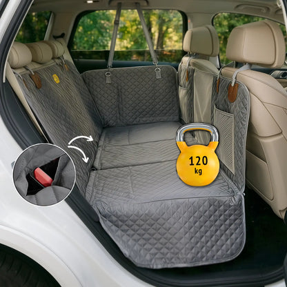 Dog Car Seat Cover With Hard Bottom - Foldable Full 2/3 1/3 of the Seat